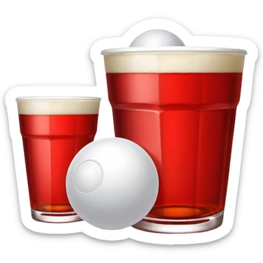 Generami l’emoji di un bicchiere da beer pong con una pallina accanto sticker
