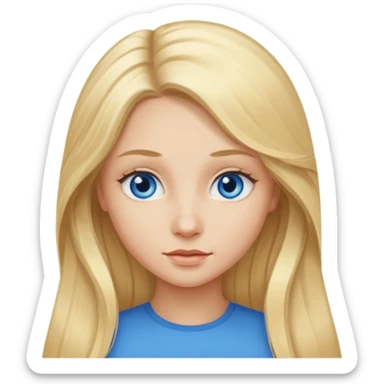 Girl long flowing blonde hair  sticker