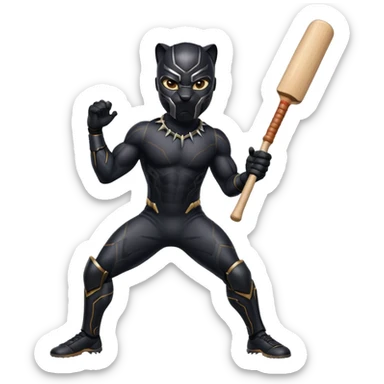 Black Panther in cricket sticker