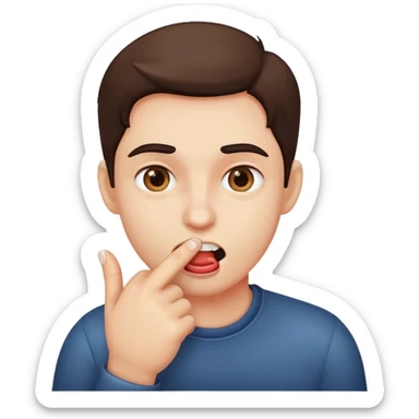 Persona mordiéndose el dedo sticker