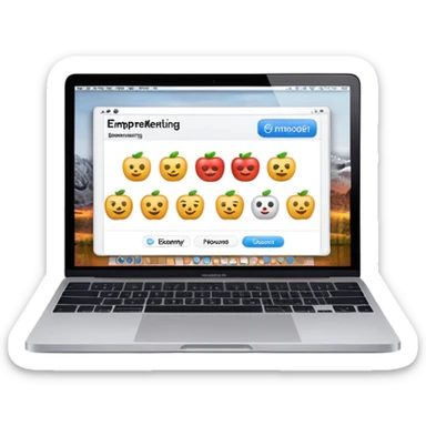 Una computadora Macbook que dentro de la pantalla dice “empremarketing” sticker