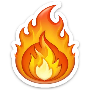 chrome orange fire 🔥  sticker