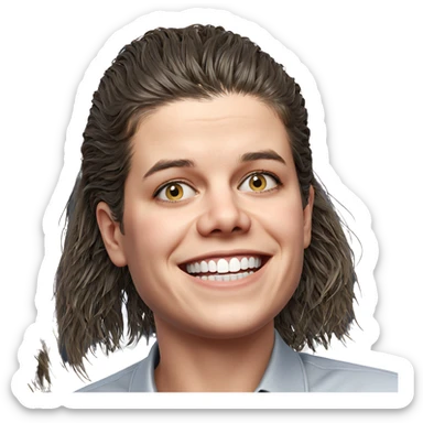 smiling girl with brown hair sticker