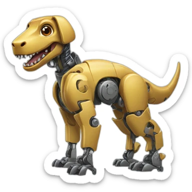 robotic dog dinosaur sticker