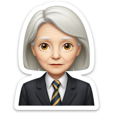 old women in suit with Necktie sticker