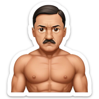 Adolf Hitler, with a six pack sticker