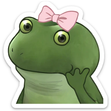 A cute white bunny with a light pink bow on its head sticker