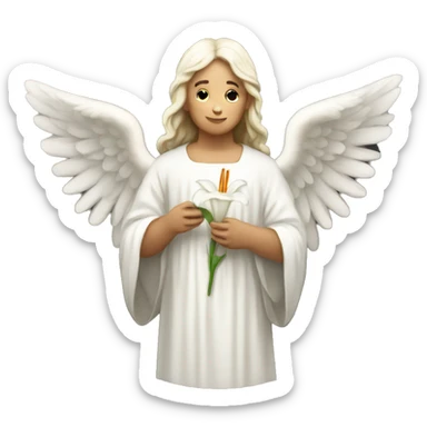 Angel Gabriel holding white lily sticker