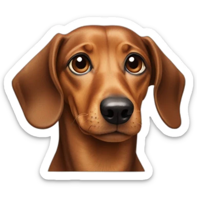 Dog head reality dachshund Looks to the left side 180 Degrees sticker