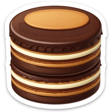 un alfajor triple de dulce de leche y chocolate de portezuelo sticker