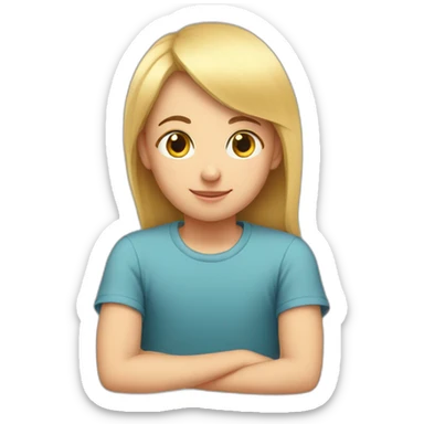 Boy put his head on girl lap sticker