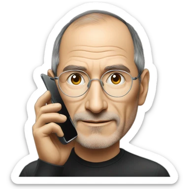 Steve Jobs avec un téléphone Samsung sticker