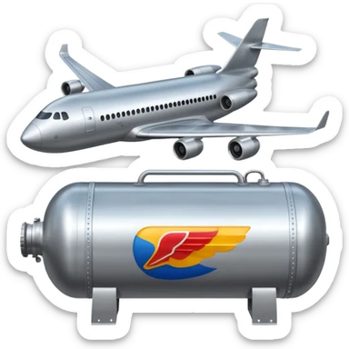 Airplane wing fuel tank being filled with jet fuel sticker