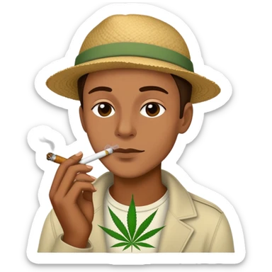 Jul qui fume de la beuh  sticker