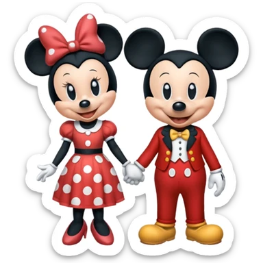 Minnie and Mickey Mouse sticker