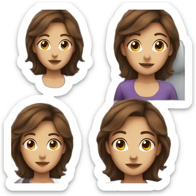 Girl with brown hair on an airplane sticker