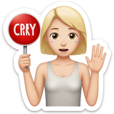 Cry ok sign sticker