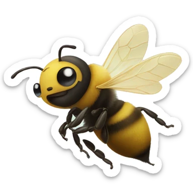 A bee flying in a bay sticker