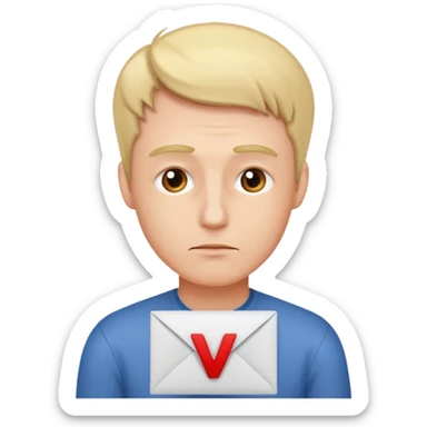 One guy thinking about the letter “V” sticker