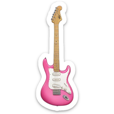 Pink electric guitar for women sticker