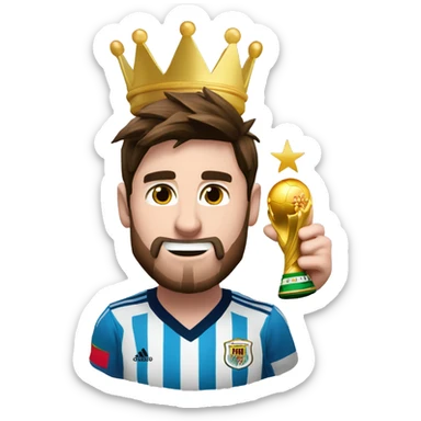 Messi con la mundial y una corona  sticker