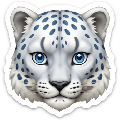  Snow leopard-whole body-eyes are blue sticker