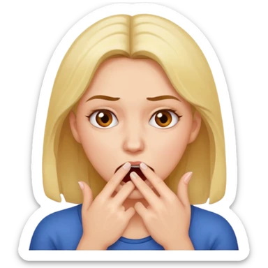 Woman biting her fingers sticker