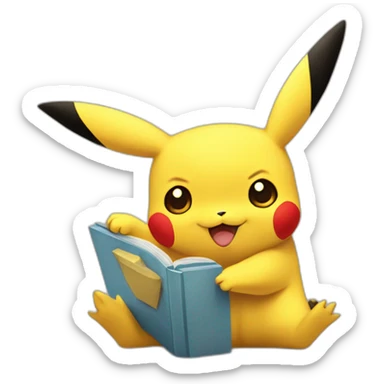 Pikachu assis et mignon sticker