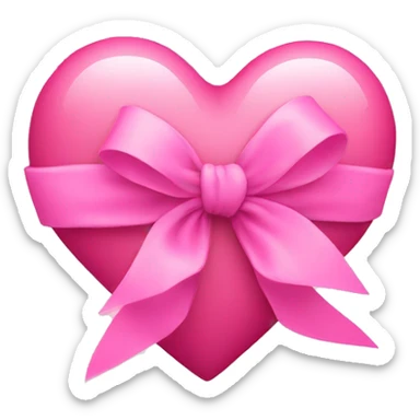 pink heart with ribbon  sticker