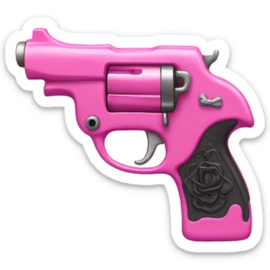 pink gun with bow sticker