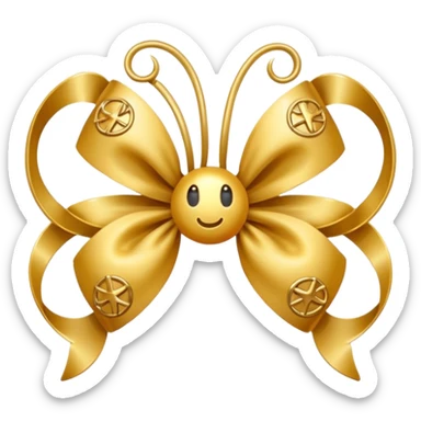 bow hair ornament in horoscope style sticker