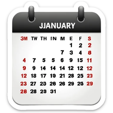31 January calendar sticker