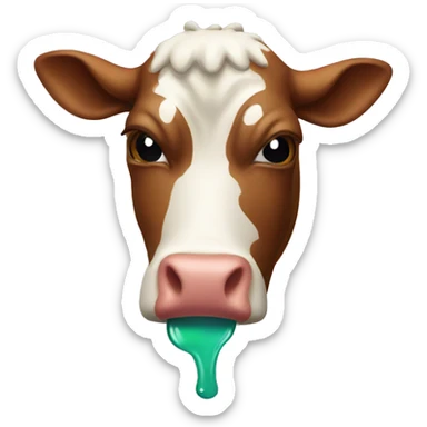vomiting cow emoji sticker