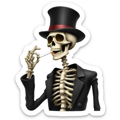 Skeleton smoking a cigarette  sticker
