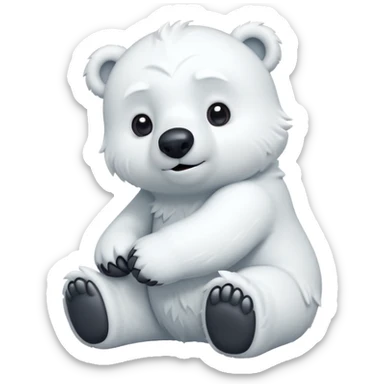 cute polar bear character, snowy fur, winter vibe, 3D cartoon, mobile game icon style, clean background, no text, no watermark
 sticker