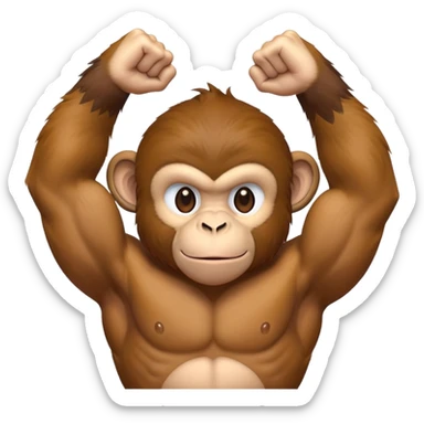 Monkey flexing biceps sticker