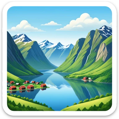 Norwegian landscape sticker