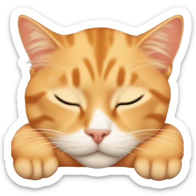 orange cat sleeping with blonde hair girl sticker