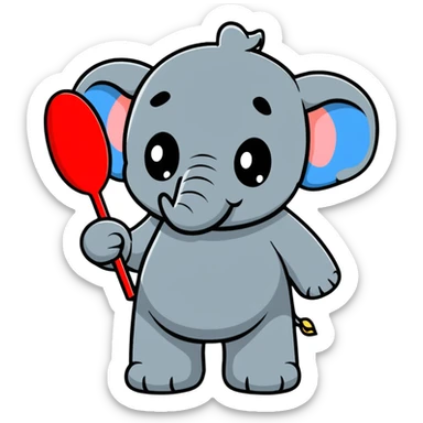 elephant mafia enforcer with a spanking paddle sticker