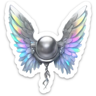 Chrome wings holographique sticker