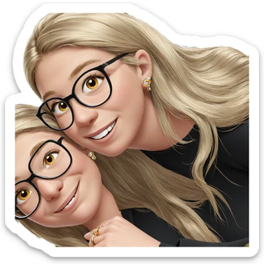 girls with jewelry and smiles sticker