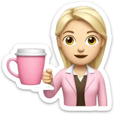 Russian Pink Teacher  with coffee cup sticker