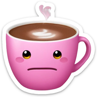 hot chocolate in pink mug sticker
