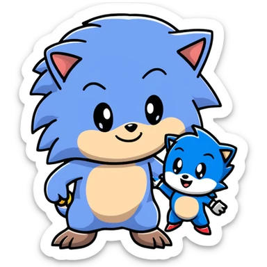 Baby Sonic the Hedgehog and baby Silver the Hedgehog together sticker