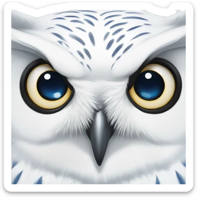 White owl blue eyes sacred sticker