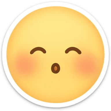 cute emoji, blushing cheeks, tiny mouth, soft expression, no background sticker