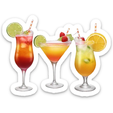 four cats clinking cocktails sticker