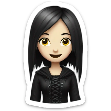 A gothic girl with smile sticker