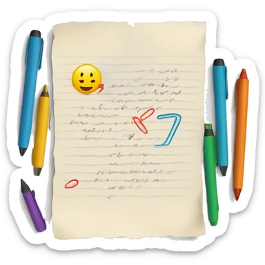 Handwriting to Text. colorful drawings. Near is pen sticker