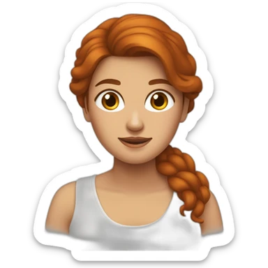une femme brune tient une femme rousse sticker